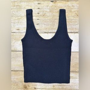 NWT Glassons Ribbed Knit Tank Top Cropped in Black